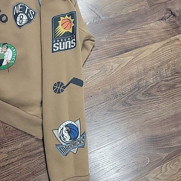 Hollister NBA Hoodie Adult Medium Brown All Over Print Flaws* - Picture 13 of 14